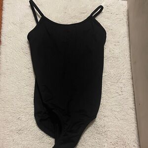 Women’s Plain Black Camisole Ballet Leotard